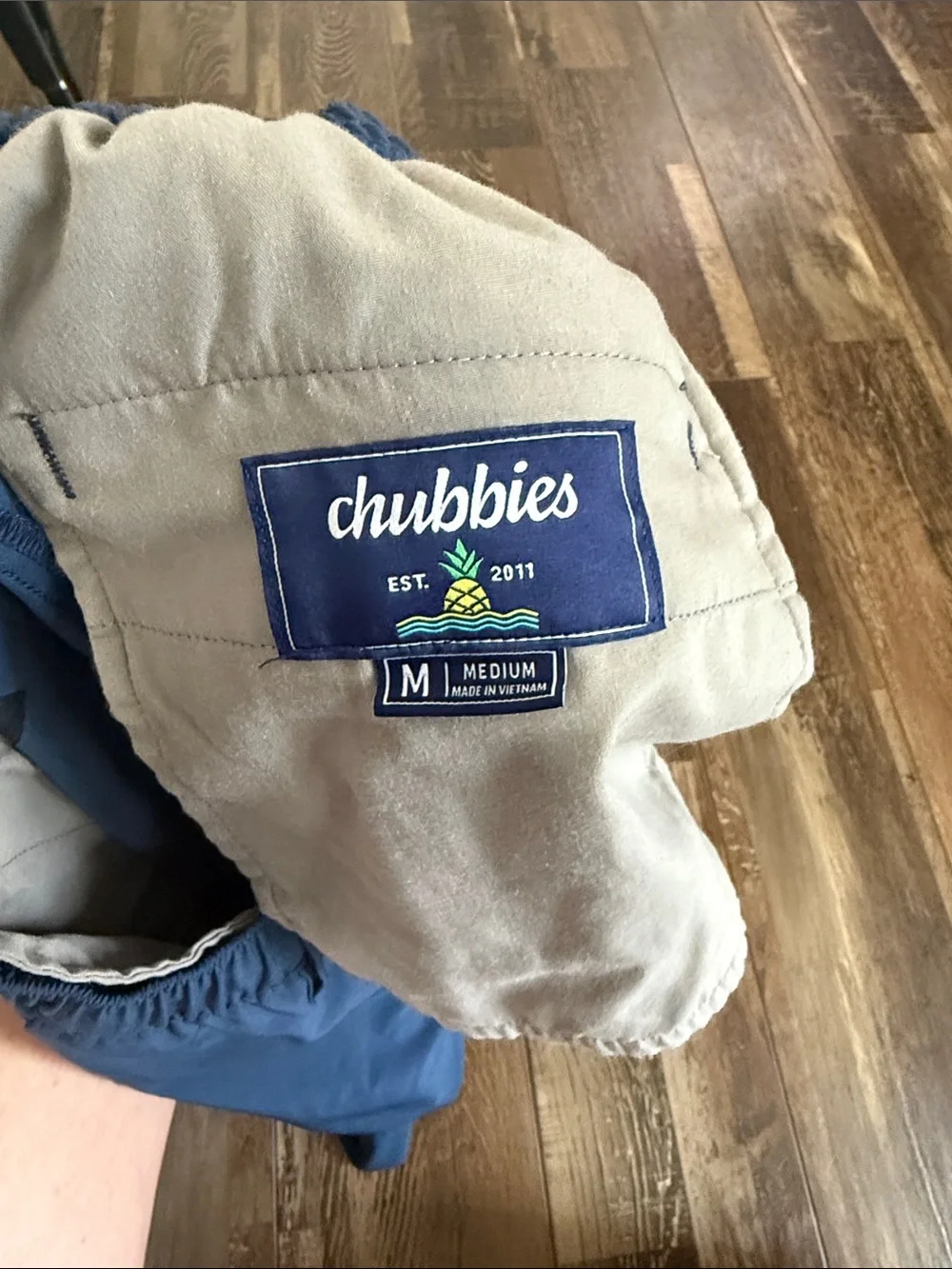 chubbies Royal Blue Swim Trunks with White Drawstring